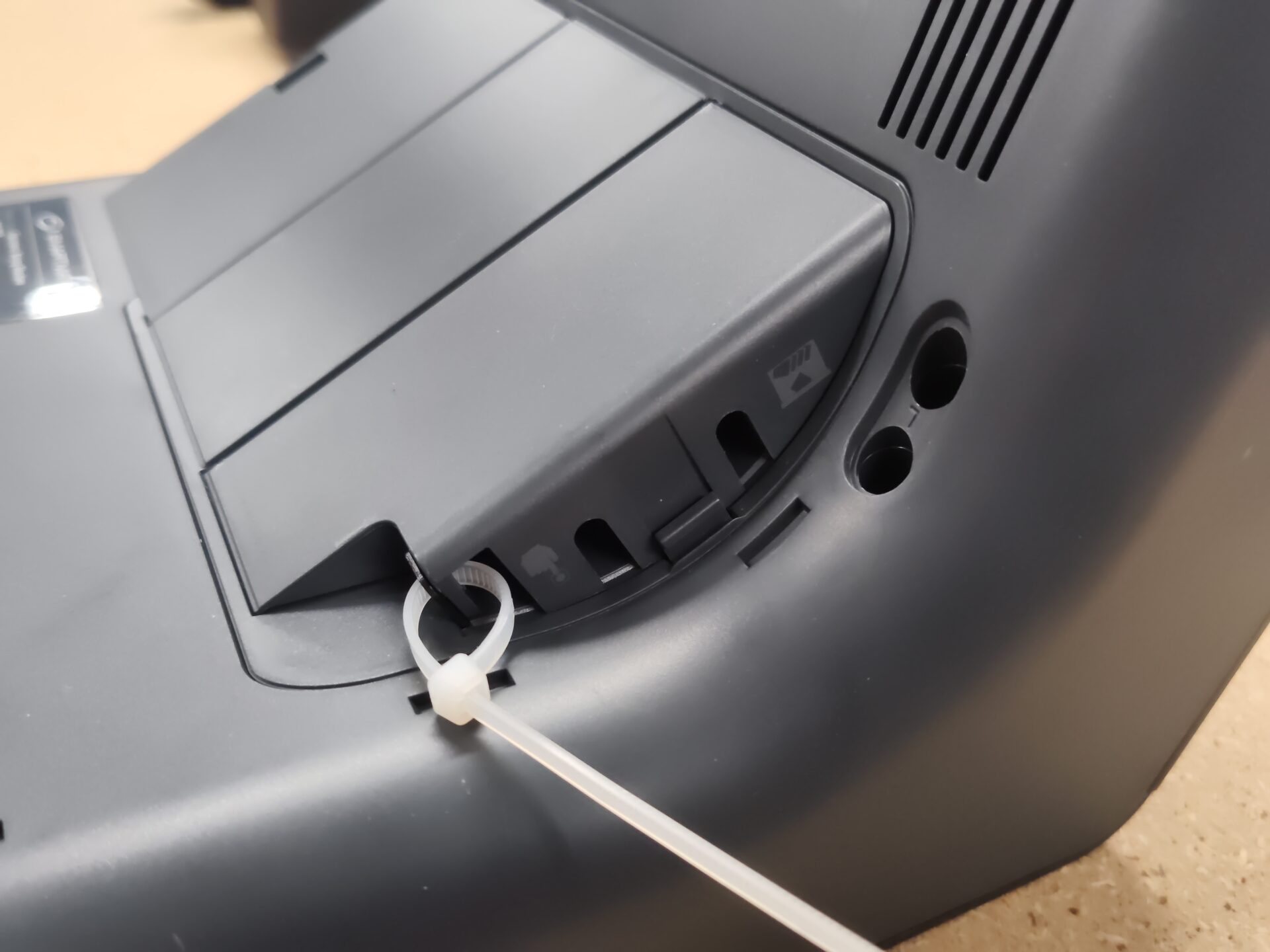 Opening the compartment, the USB ports appear