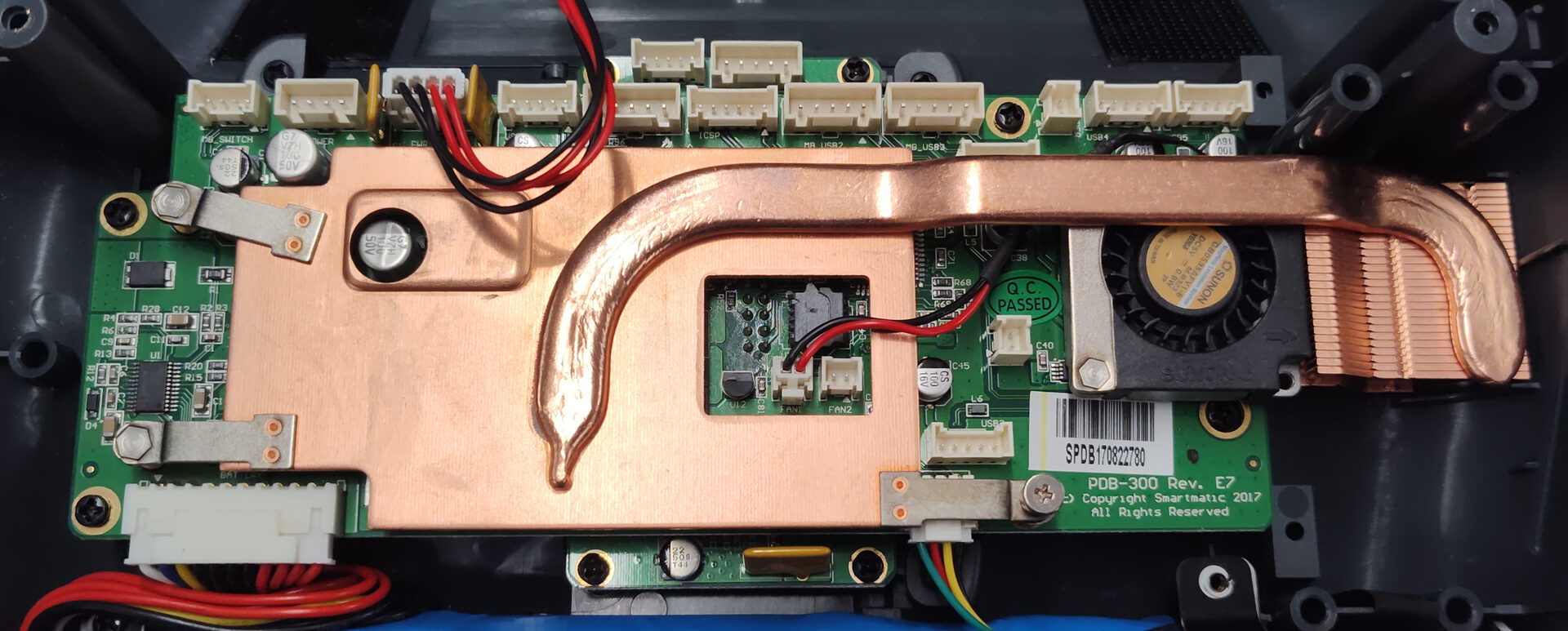 The "Hub" board, with the heatsink
