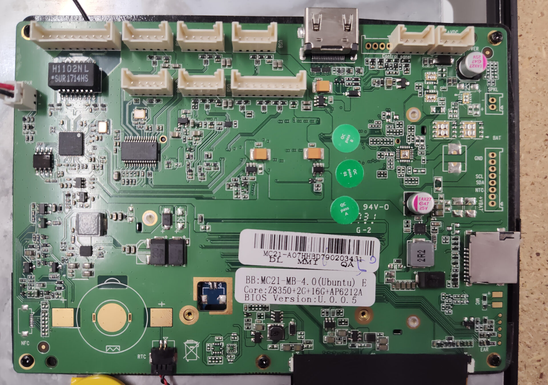 Behind the display there is a motherboard